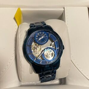 Objet D Art Hand Wind Blue Dial Men's Watch